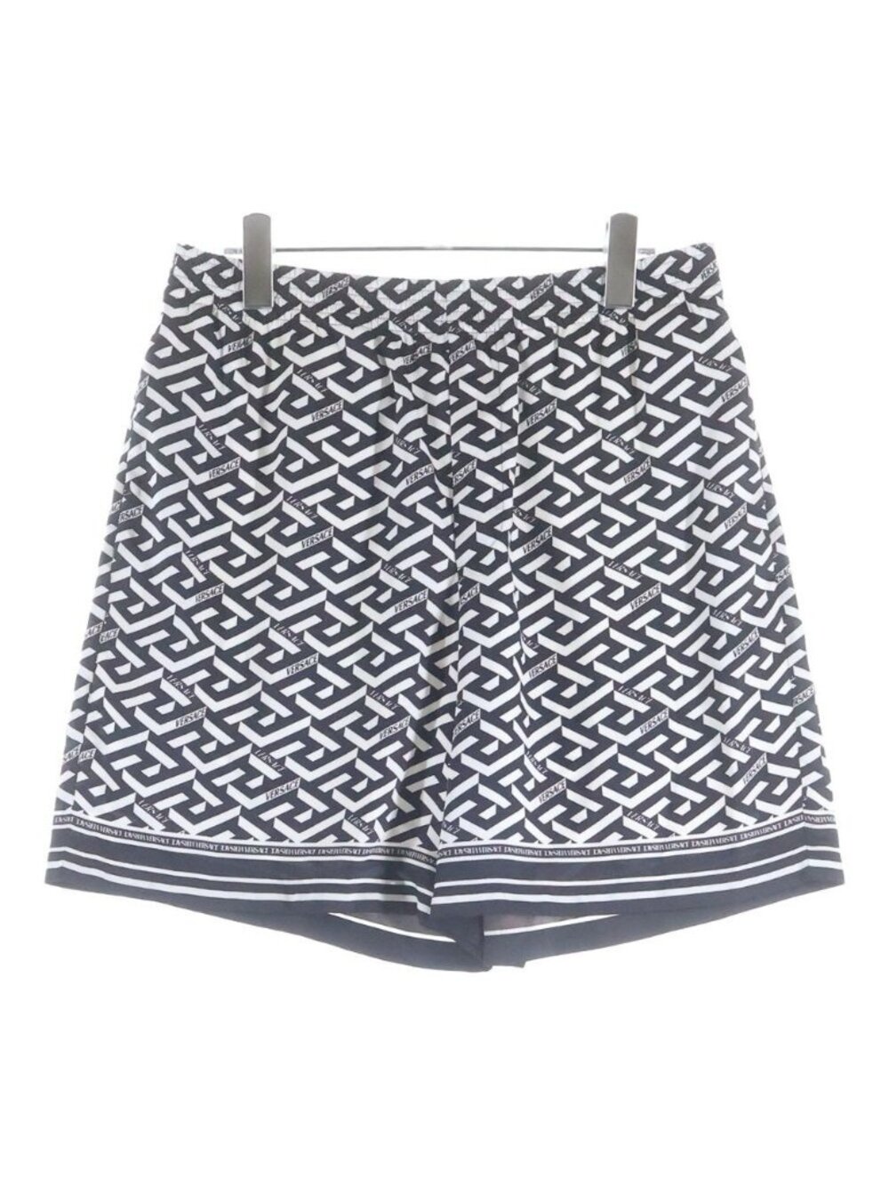 Versace Monogram Allover Pattern Shorts Black White Pants